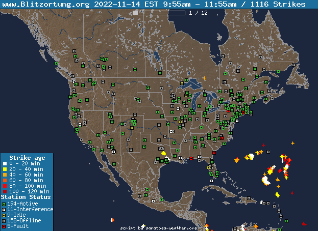Blitzortung Lightning Strikes Map