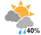 Chance of showers (40%)