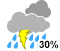 Chance of showers. Risk of thunderstorms (30%)