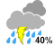 Chance of showers. Risk of thunderstorms (40%)